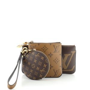 Louis Vuitton Trio Pouch Set Reverse Monogram Giant Brown